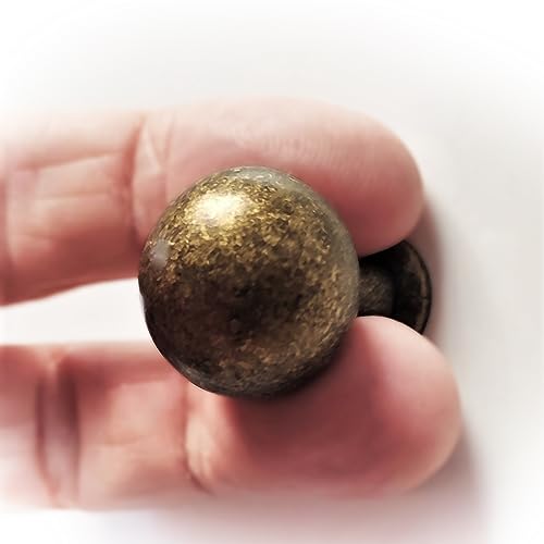 French Furniture Fittings Set of 6 Deep Antique Brass Kitchen Cupboard knobs, 23mm knobs for Cabinet Doors Screws Included - Image 2