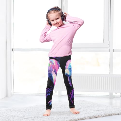 Colorful Manatee Animal Girls Casual Leggings for Kids Printed Long Pant Bottoms Stretch and Soft4