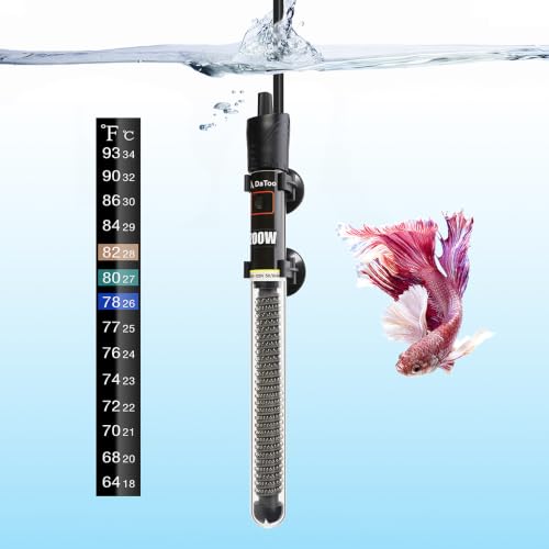 Image of DaToo Mini Aquarium Heater 200W Small Fish Tank Heater 200 Watt with Free Thermometer Sticker(200W)
