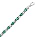 PEORA 13 Carats Simulated Emerald Tennis Bracelet for Women 925 Sterling Silver, Teardrop Pear Shape 8x5mm, 7.50 inch length, Green Tennis Bracelet, May Birthstone