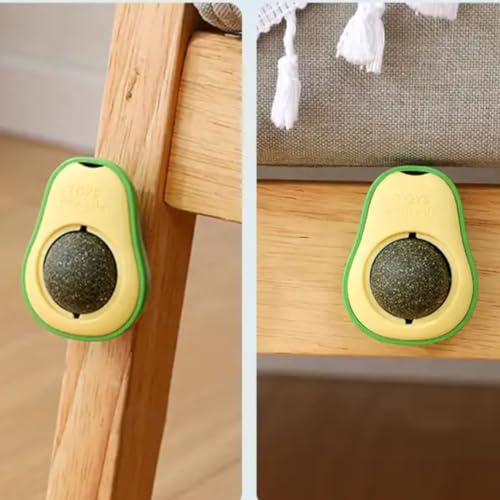 Diversão Natural para Gatos - Bola de Lamber Abacate Catnip Erva Natural Calmante e Relaxante (P, Ab