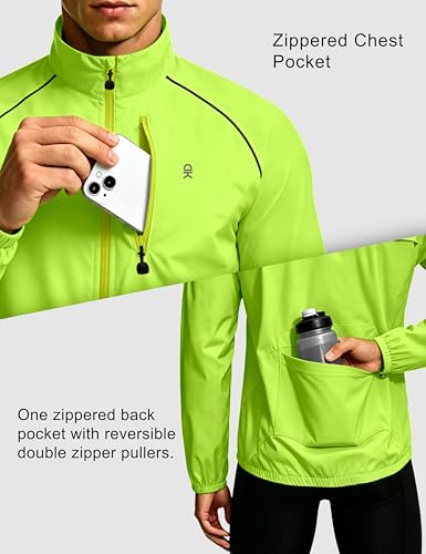 Image of Little Donkey Andy Men's Cycling Jacket, Waterproof Lightweight Windbreaker, Packable