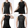 Smatstyle Canotte Compressione da Uomo Asciugatura Rapida Top Maglietta Compressione Senza Maniche Sport Base Layer Runnig Sportiva Fitness Maglia (IT, Testo, L, Regular, Regular, Nero) #4