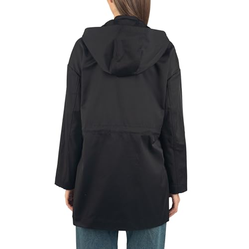 Sleek Black Alpine Swiss Rain Jacket with Removable Hood - Large - Image 6