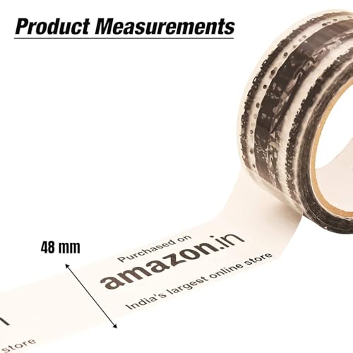 Image of D-fix Amazon Printed Packing Tape 2 Inch (48mm) -65 Meter | 3 Rolls |Strong Adhesive BOPP Carton Sealing Tape | Heavy Duty Packaging Tape for Shipping, Moving & E-commerce Use