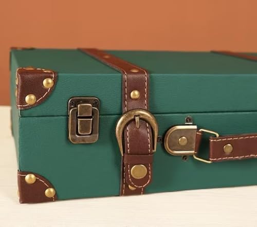 [HACYURI] アンティーク トランクケース コスプレ 道具 ヴィンテージスーツケース レトロ 手提げ 収納 日常用 通勤 通学