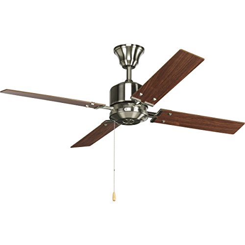 Big Sale Progress Lighting P2531-09 North Park 52-Inch Ceiling Fan, Brushed Nickel Finish with Natural Cherry/Cherry Blade Finish