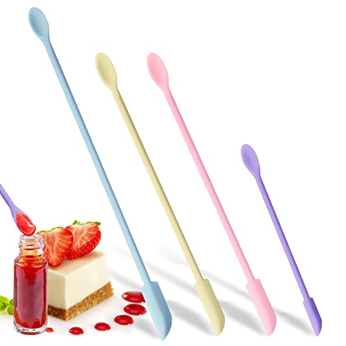 Dufeimoy Multicolor Mini Spatula Silicone Spatula Set Of 4, Makeup Spatula Tiny Spatulas For Cosmetics, Small Spatula Beauty Spatula, Rubber Spatula Thin Jar Spatula Food Scraper For Kitchen Use #TOP5