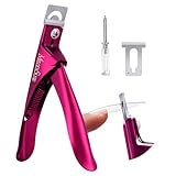 MelodySusie Acrylic Nail Clippers, Nail Clippers Cutters for Acrylic Nails Fake Nail Tips, Adjustable Stainless Nail Trimmer, Manicure Tool for Salon Home Nail Art, Plum