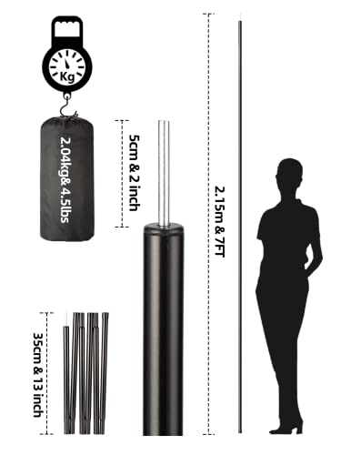 Bessport Adjustable 7Ft Tarp Poles,Set Of 2 Rods Portable Lightweight Replacement,Tent Poles For Camping Awning Backpacking Hiking Hammock Rain Fly #TOP1