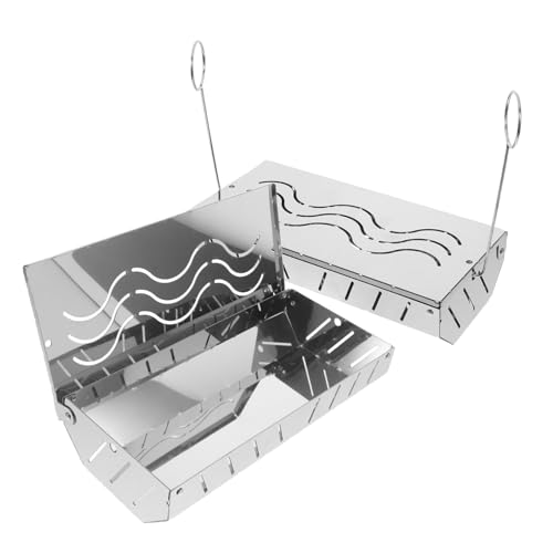 JOINPAYA 2pezzi Scatole Per Affumicatura in Inossidabile Con Accessori Per Barbecue Per Grill Gas o Funzionano Con Di Legno