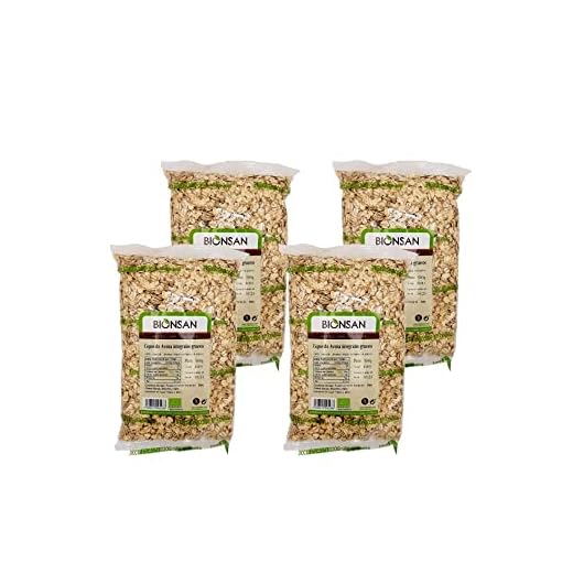 Bionsan Copos de Avena Ecológica Gruesos | 4 Paquetes de 500 gr | Total: 2000 gr