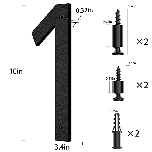 10 Inch Black House Numbers For Outside, Iverra Large Floating Home Address Numbers, Modern Exterior Plastic House Numbers For Door Wall Street Garage Gate (1) #TOP1