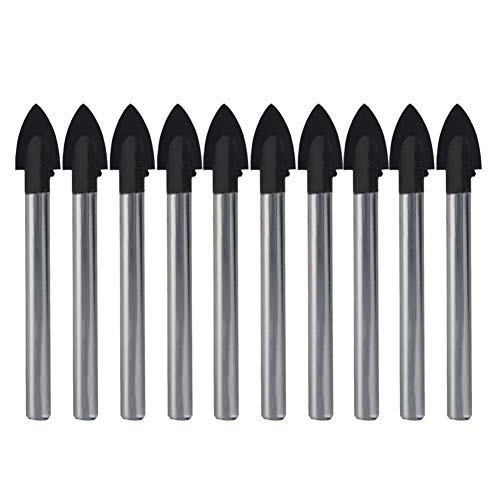 Utoolmart コンクリート ドリルビットガラスドリル ドリルビット 穴あけ ガラス穴あけ タイルドリル ガラスドリルビット 超硬 セラミック 大理石 タイル スレート 陶器 硝子 鋳物 ミラー適用 切削 工具 研削 加工 M12 10本入り