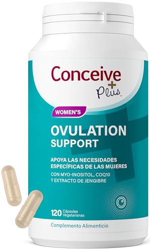 Conceive Plus Ovulación Suplemento para la Fertilidad en el SOP, Mio-Inositol, Jengibre, CoQ10, Equilibrio Hormonal para Mujeres 120 Cápsulas