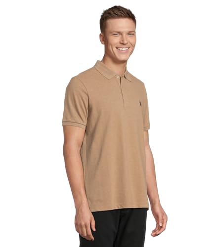 Image of U.S. POLO ASSN. Men Cotton Regular Fit Solid Polo With Small Pony | Two-Button Closure Pique Polo Shirt, Summer Fashion Golf Shirt