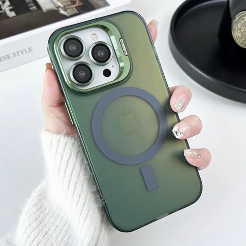 Coque iPhone 15 verte magnétique idéale pour visionner vos vidéos avec support
