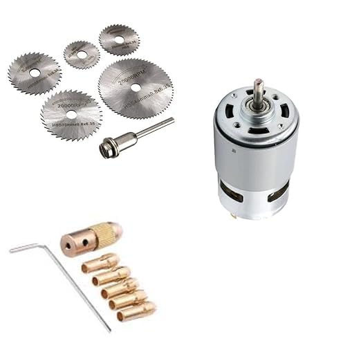 SP Electron Combo Of 775 Dc Motor 12 volt + 7pcs Micro Twist Electric Drill Chuck Set (0.5 to 3.0) + 6pcs HSS Circular Saw Blade/Cutting Discs Set (B0CQRY6NSF) Amazon Price History, Amazon Price Tracker