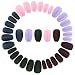 Wobe 120Pcs Colorful Coffin Nails Matte False Gel Nails Art Tips Sets Full Cover Medium Matte False Nails for Ballerina Cosplay Office Lady 5 Colors