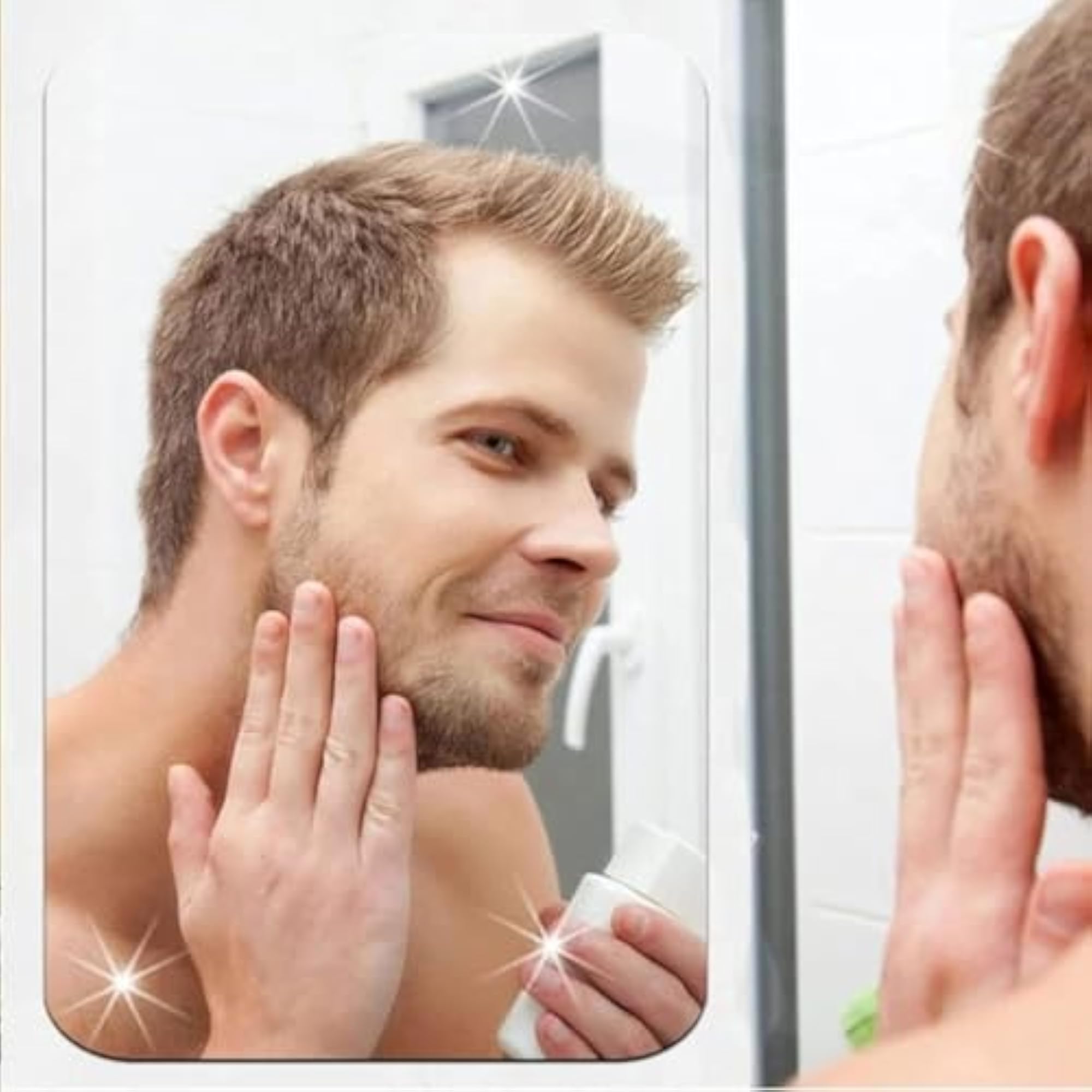 Magic Mirror Sticker Pack of 2 for Bathroom Decor