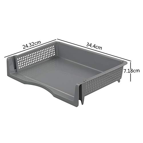 Corbeille à courrier A4 plastique gris bac empilable rangement bureau