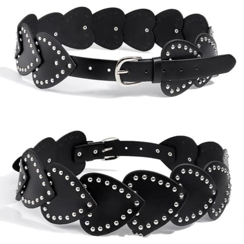 Rivet Needle Buckle Belt PU Leather Splicing Wide Waist Fashion Trendy Vintage Decoration Belt Dress Jeans Decoration4