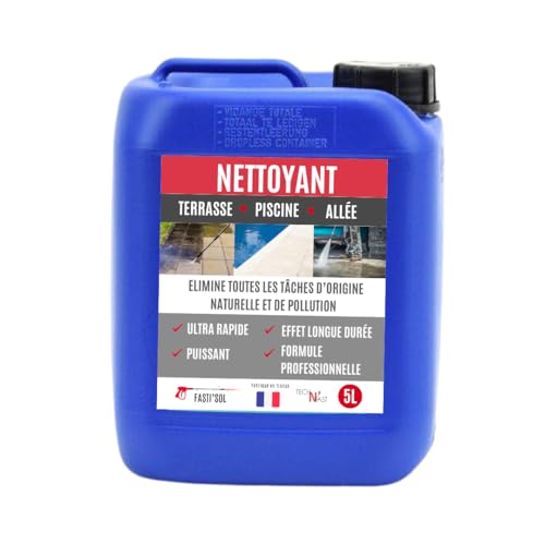 Nettoyant terrasse en pierre, en béton, en carrelage. Dégraisse - rénove les sols encrassés par la pollution et élimine les tâches vertes et noires - agit en...