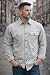 CASUAL COUNTRY USA Long Sleeve Shirts for Men - Ultra Heavyweight Chamois Button Down Shirt - Soft, Durable & Thick Flannel Shirt for Men - Outdoor, Winter, & Everyday Comfort Silver