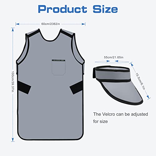 Image of 0.5mmPb Lead Apron with Thyroid Shield Collar - Xray Apron Lead Apron for X-Rays(Grey)