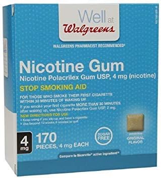 Walgreens Original Nicotine Gum 4 MG 170 Count