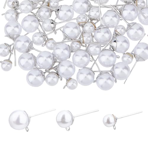 Kit tiges boucles d'oreilles argentées en acier inoxydable robuste avec fermoirs