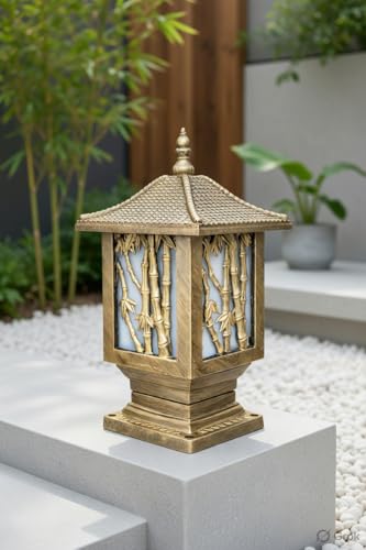Image of Weldecor Outdoor Gate Pillar Lamp for Home Entrance Waterproof LED Garden Light (E27 Holder LED Bulb Comptaible) Antique Decorative Main Gate Post Lantern for Villa (Style7) (Style1)