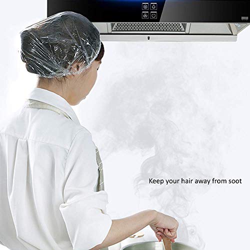 Aquior Shower Cap Disposable, 50 Pcs Bath Caps Larger Thick Clear Waterproof Plastic Elastic Hair Bath Caps For Women, Hotel Travel Essentials Accessories Deep Conditioning Hair Care Cleaning Supplies #TOP5