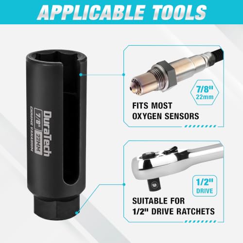 Image of DURATECH O2 Oxygen Sensor Socket with Wide Slot 1 /2 inch Drive x 7 /8 inch (22mm)