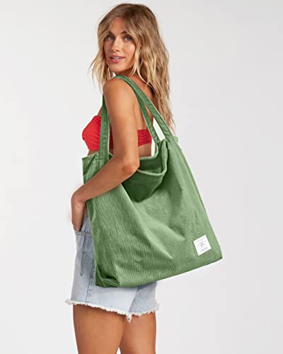 Image of KALIDI Women Corduroy Tote Bag Zipper Casual Tote's Handbag Big Capacity Shoulder Bag with Pockets