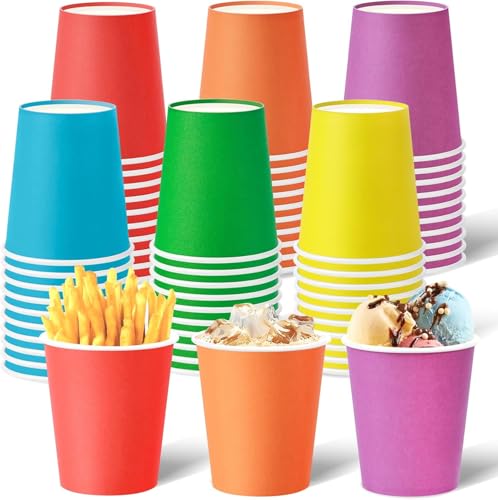 Coreint Paquete de 50 vasos de papel de 9 onzas, tazas de café desechables resistentes, tazas de café de papel para bebidas calientes/frías, para agua, jugo o té, fiesta de oficina, viajes en casa