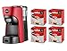 Lavazza A Modo Mio Macchina per Caffè Tiny Eco Rossa con 64 Capsule Qualità Rossa Incluse, Macchina per Espresso in Plastica Riciclata, 1450 W, 220-240 V, 50/60 Hz, 0.6 Litri (18001259)