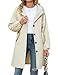 Vancavoo Trenchcoat Damen Lang Übergangsmantel Elegant Mantel Herbst Frühling Winddicht Sommermantel Jacke Leichte Damenmantel mit Kapuze,Beige,M