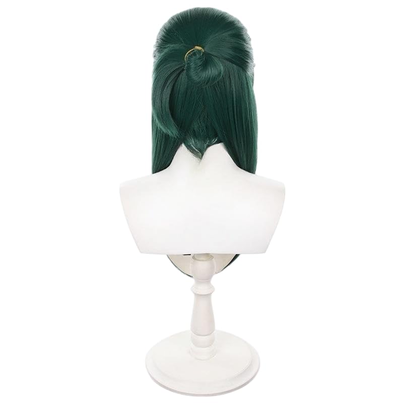 Topcosplay Women's Maomao Costume Wig Dark Green Long Single Pill Halloween Party Cosplay Wig - Image 4