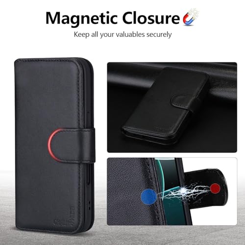 Étui iPhone 16 Pro CHALK & HIDE en cuir véritable noir de première qualité - 6