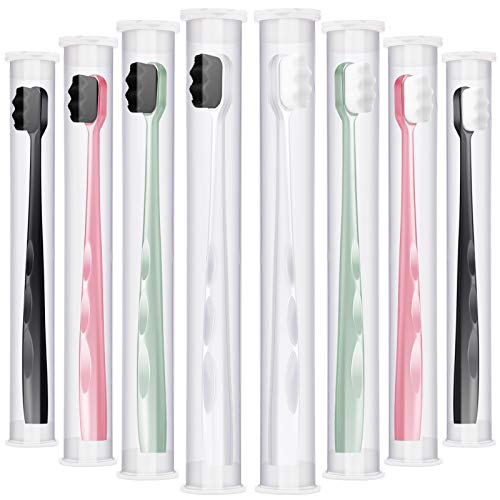 8 Pieces Extra Soft Toothbrush Micro-Nano Manual Toothbrush with 20000 Soft Floss Bristle Oral Care for Adult Fragile Gums (Bright Color)