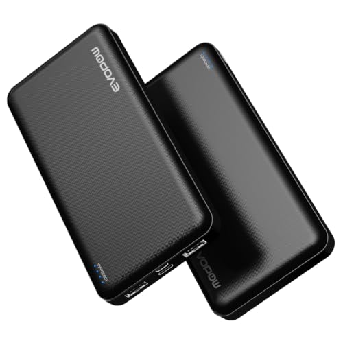 2 Pack Portable Charger, Slimmer 10000mAh Power Bank, USB C in&Out Fast Charging Battery Pack, Portable Power Bank for iPhone 16 15 14 13 12 Tablet Samsung S23 S22 Pixel and Heated Vest (Black)