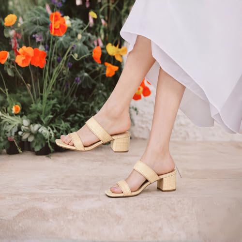 Image of DOBOLIN Two Strap Women's Heels 2-Inch Dressy Sandals Wide Feet Friendly