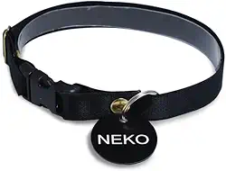 Coleira personalizada com nome e telefone Gatos PETS (Preto, Filhote (14 cm a 24 cm))