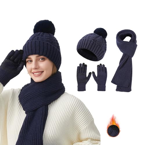 Cache cou de ski et gants en tricot haut de gamme pour adulte