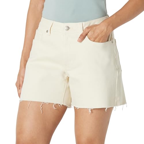 Amazon Essentials Damen Regular-Fit-Jeansshorts mit Mittelhohem Bund Ecru 32
