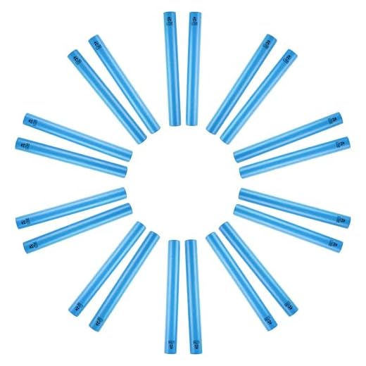 A-Star Blue Wood Claves, 20cm - Paquete de 10 pares - Baquetas de ritmo de mano, Instrumento de percusión de madera