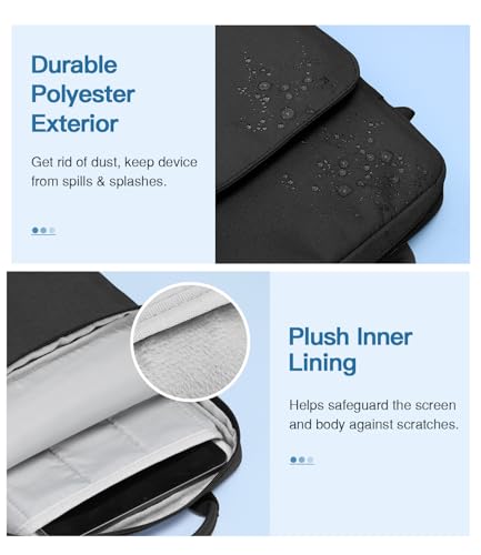 Image of MoKo 9-11 Inch Tablet Sleeve Bag Handle Carrying Case with Shoulder Strap Fits New 11-inch iPad Pro M5 /iPadAir M3, i-Pad 10 10.9, iPad 9 /8 /7th 10.2, i-Pad Air 5 /4th 10.9, Tab S8 /S9 11, Black