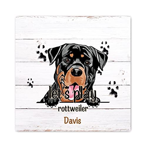 Plaque de bois Rottweiler décoration murale abstraite haut de gamme