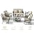 BALDPER 7 Piece Patio Furniture Set with Coffee Table, Modern Patio Conversation Sets with Cushions, Outdoor Wicker Loveseat Sofa Couch, Outdoor Rocking Chairs for Porch, Balcony, Beige